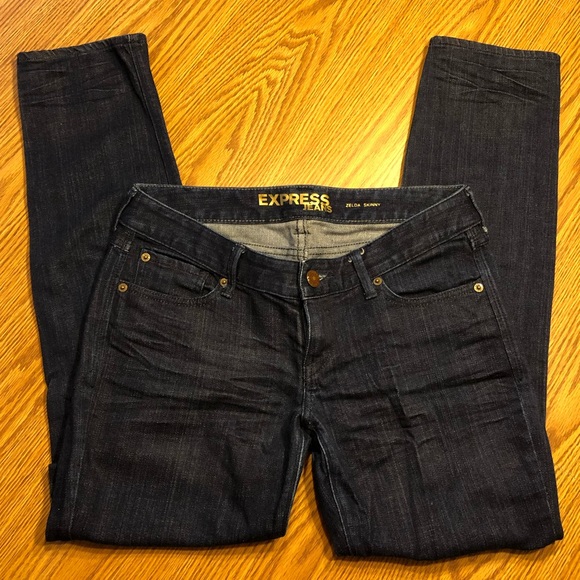Express Zelda Skinny Dark Wash Jeans - Size 6S - Picture 1 of 5